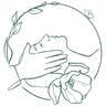 Elysian Massage logo, a green head being massaged by a massage therapist