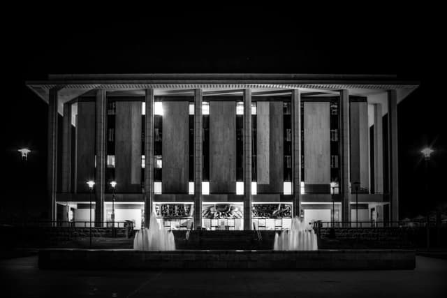 Library at night
